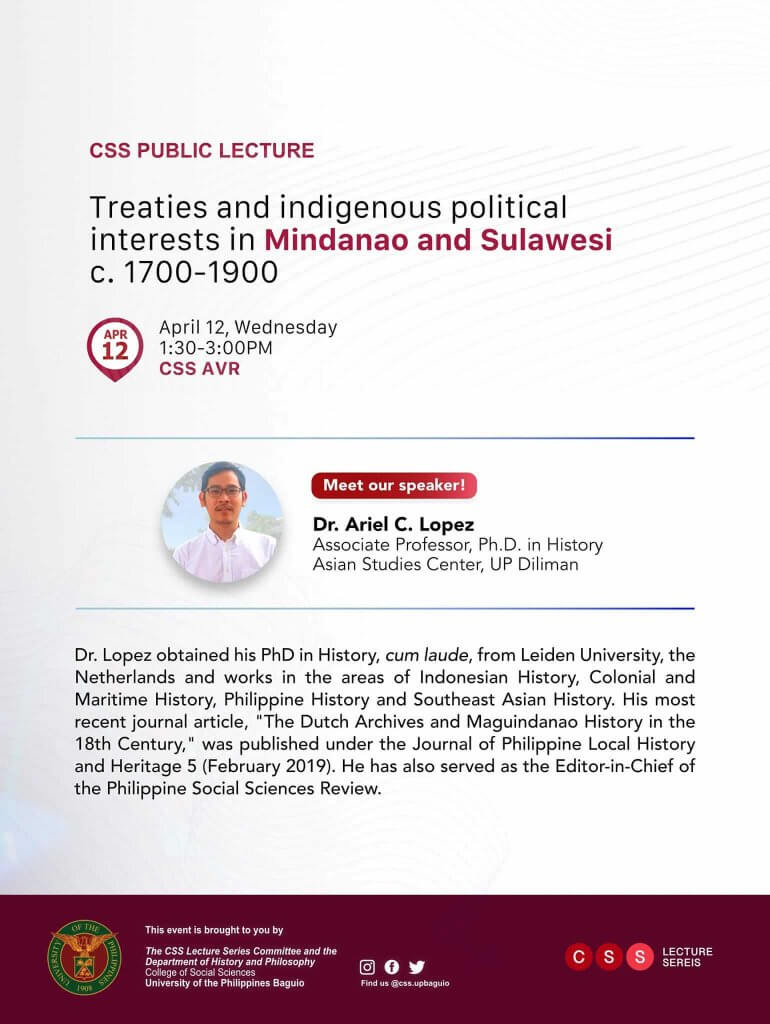 Lecture on Treaties and indigenous interests in Mindanao and Sulawesi