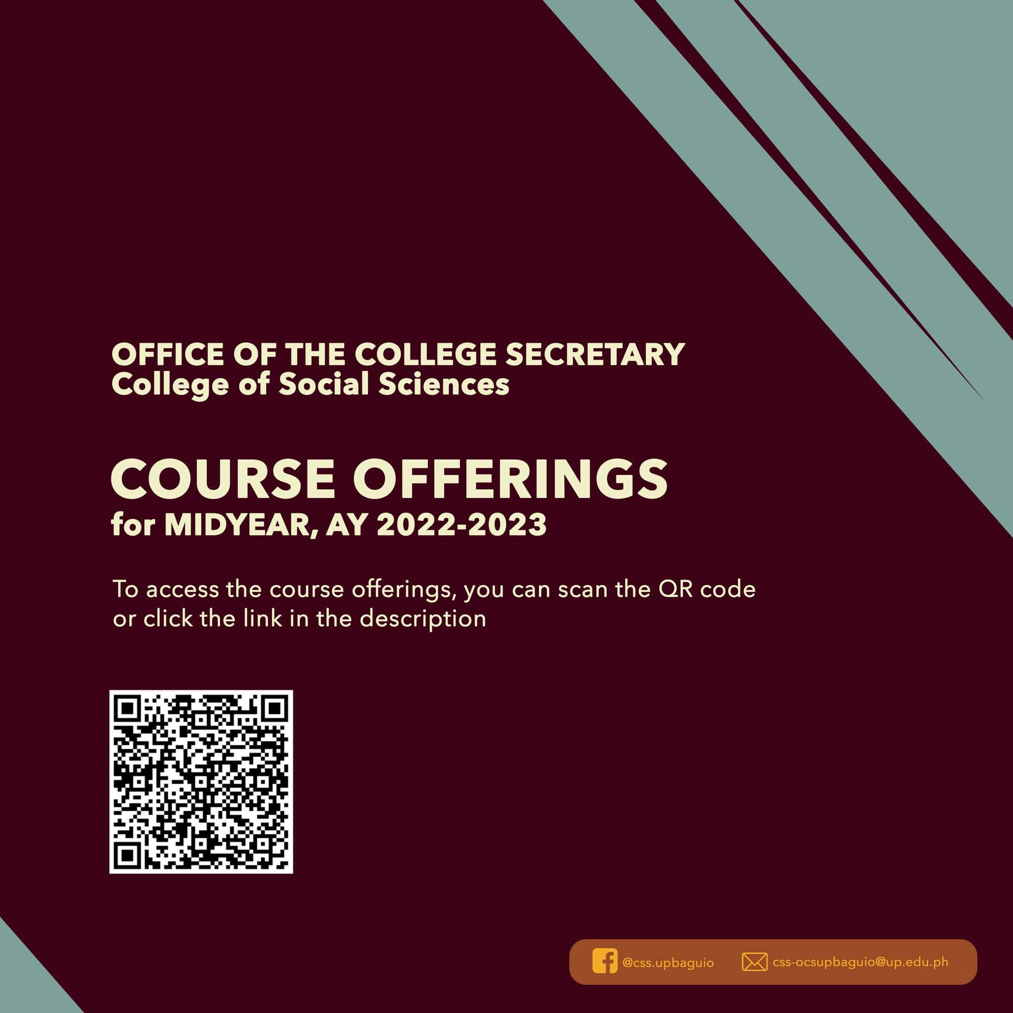 Course Offerings for MIDYEAR AY 2022-2023.