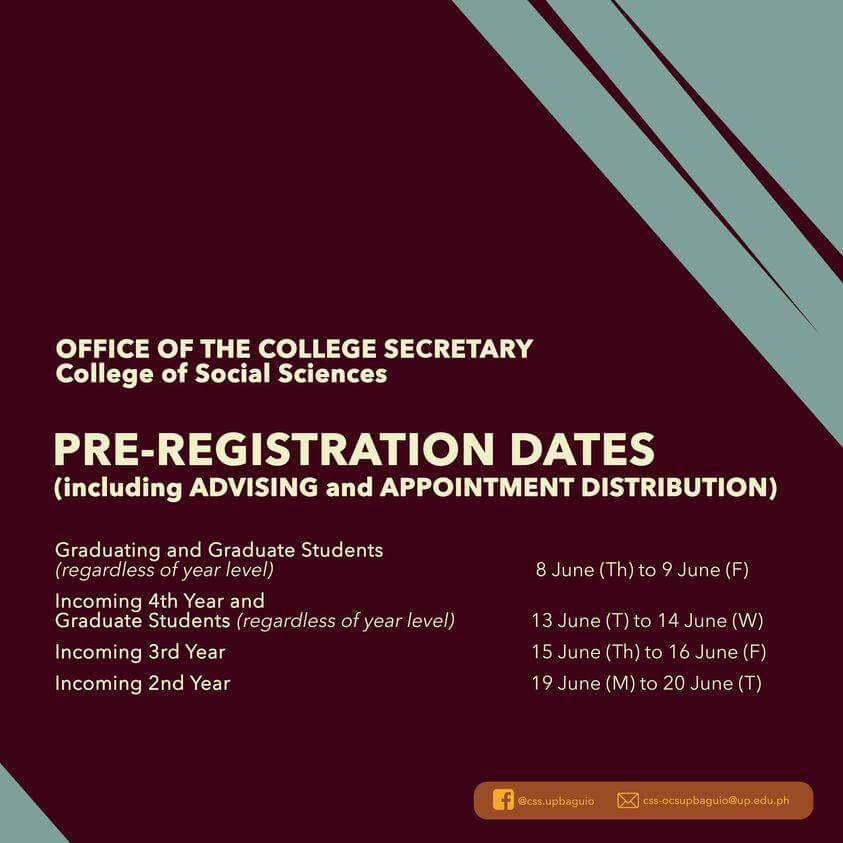 Pre-Registration Dates